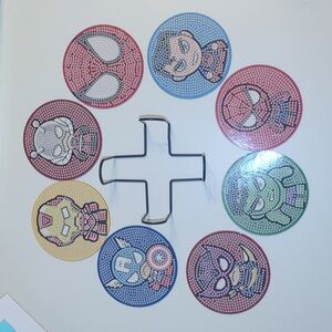 Superhero Diamond Art 8 Piece Coaster Set